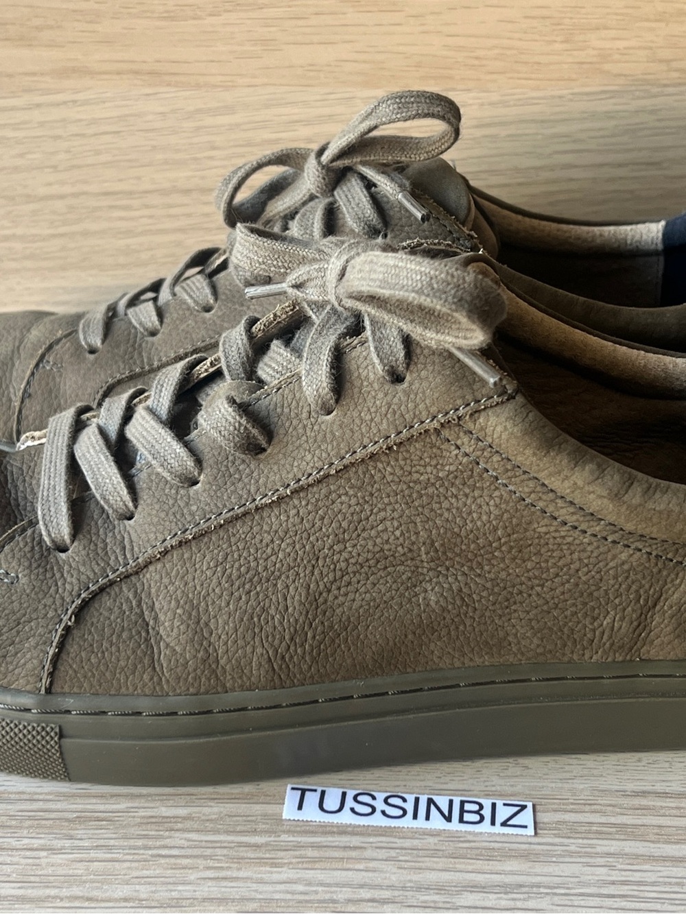 Banana Republic Taupe Leather Lace-Up Sneakers